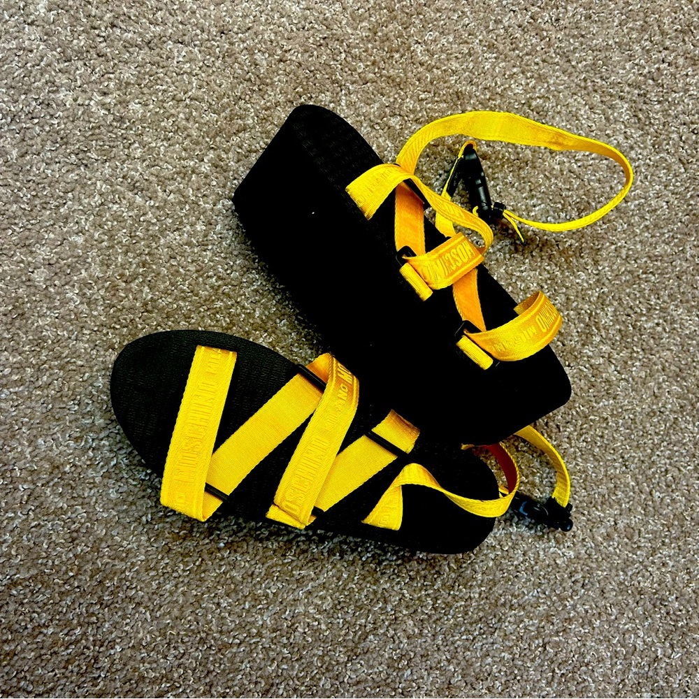 Moschino Yellow Strap Double Platform Sandals